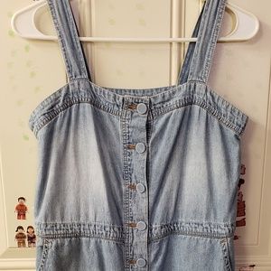 Female Jean / Denim Sundress Winter Pinafore